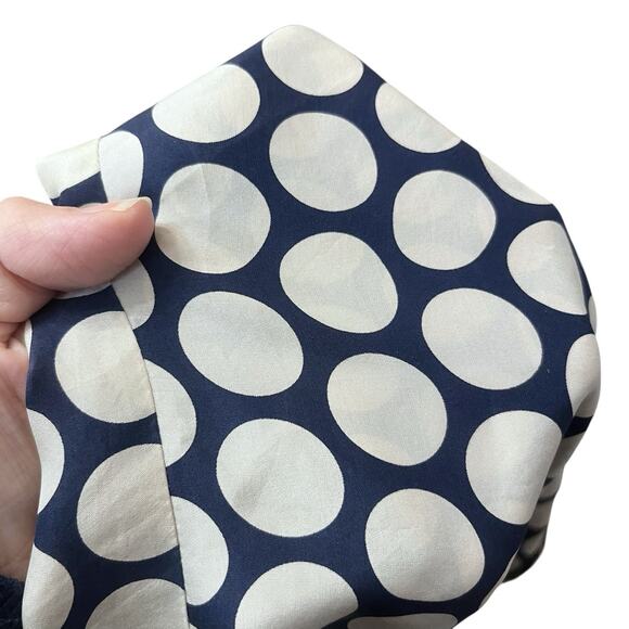 Isabella Sinclair Silk Tank Top Large Polka Dot Button Down Tied Neck Preppy - Picture 5 of 7